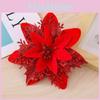 Decorative Flowers Christmas With Shiny Finish For Holiday Tree And Party Props