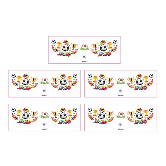 5Pcs Soccer Face Stickers for World Mug, Football Fan Temporary Tattoos, Waterproof Cheering Body Art Decals for Game Day