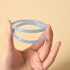 2Pcs/Set Design Sense Glass Natural Solid Color Bangles Retro Simple Charm Bracelet Femme Fashion Women's Casual China Jewelry