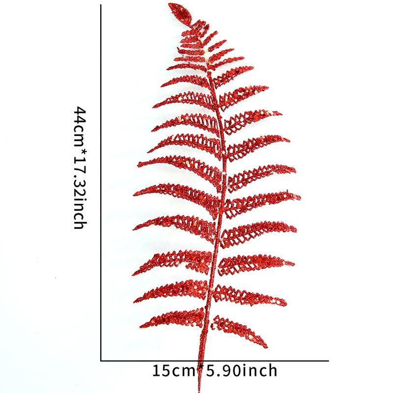

1 шт. Рождественская романтическая атмосфера Прочный Сценический декор Искусственные листья Декорации Проволока Сделай сам Блестящая поверхность Свадьба 44 см