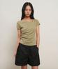 GENERALIDEA Drape Shirred Jersey Blouse [Light Khaki] / Gf2Lts527