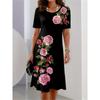 2025 New Fashion Rose Peony Floral 3D Printed Women's Dress Casual Vacation Travel Dresses Party Banquet Dress Woman Clothing