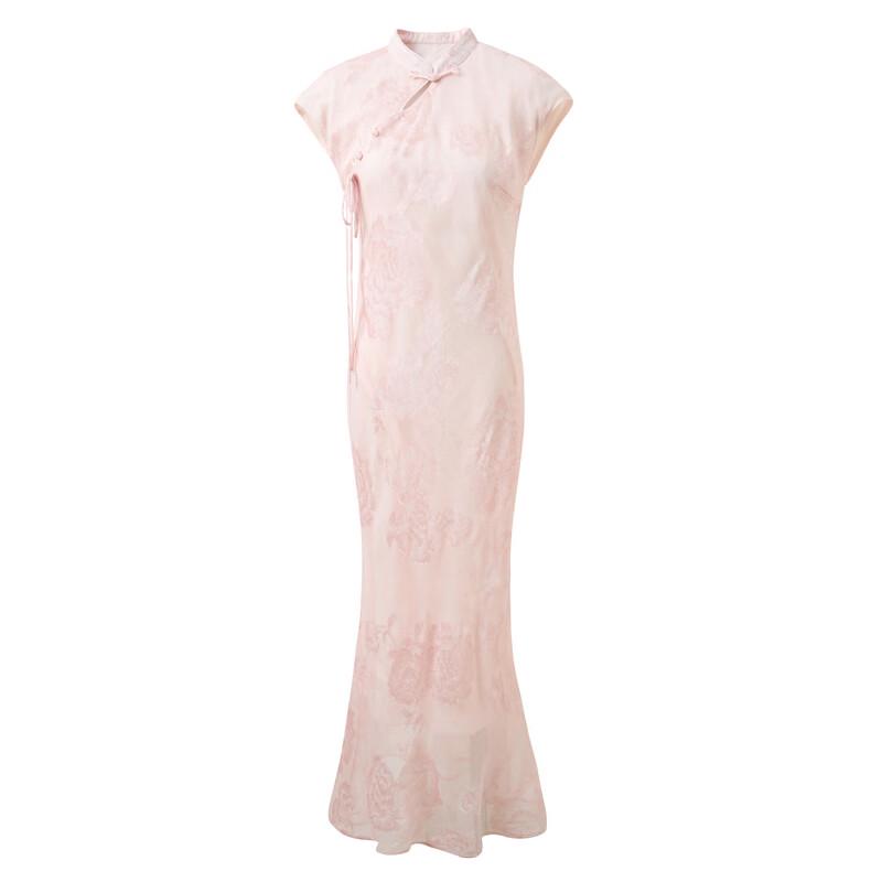 Sancai Cherry Blossom Jacquard Fishtail Dress