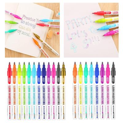 Marker Pen Highlight Craft Projects 0.7mm Glitter Metallic Markers Doodle Pens