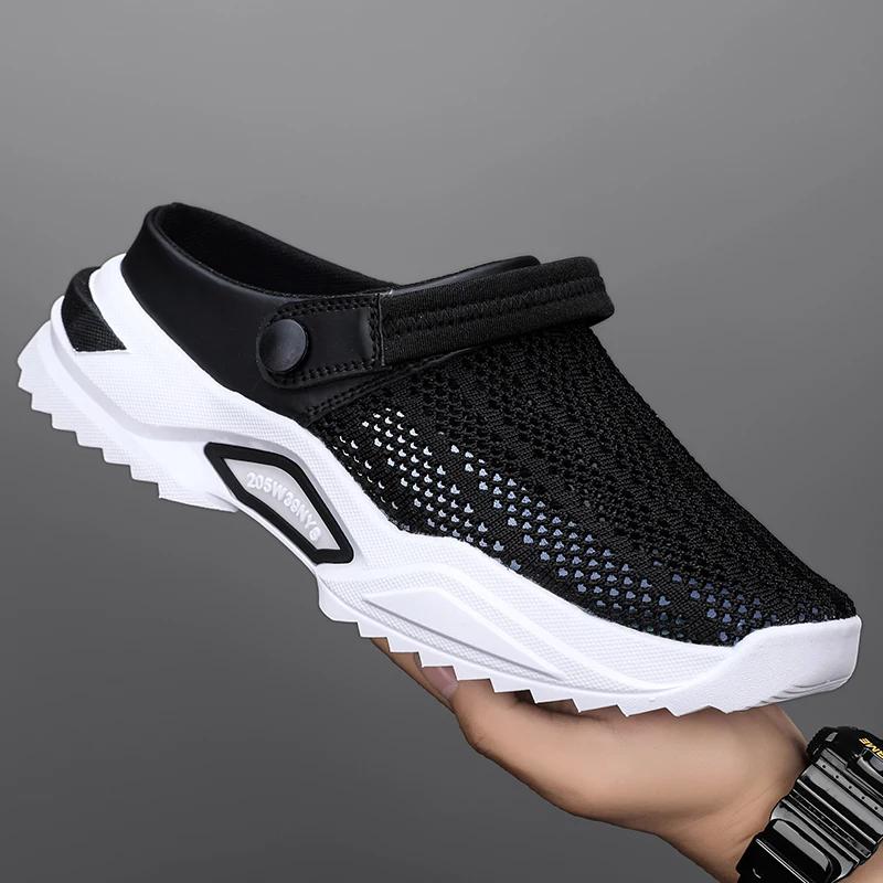 Fashion Men's Sneakers Mesh Outdoor Men Shoe Autumn Breathable Men's Casual Slippers Lightweight Personality Walking Beach Male Slipper