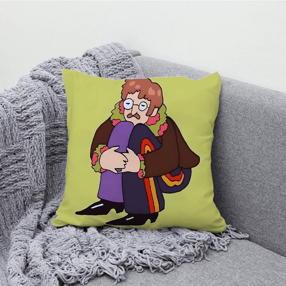 J-John L-Lennon P-Paul Pillowcases Bedroom Living Room Sofa Home Decor Polyester Cushion Cover with Zipper