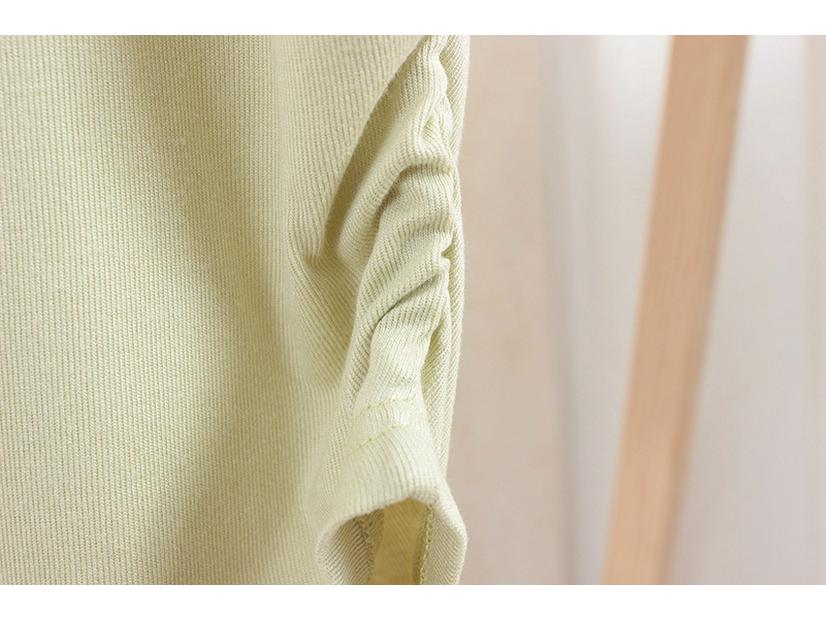 Women's V-Neck Short-Sleeved Pleated Waist Slimming Top