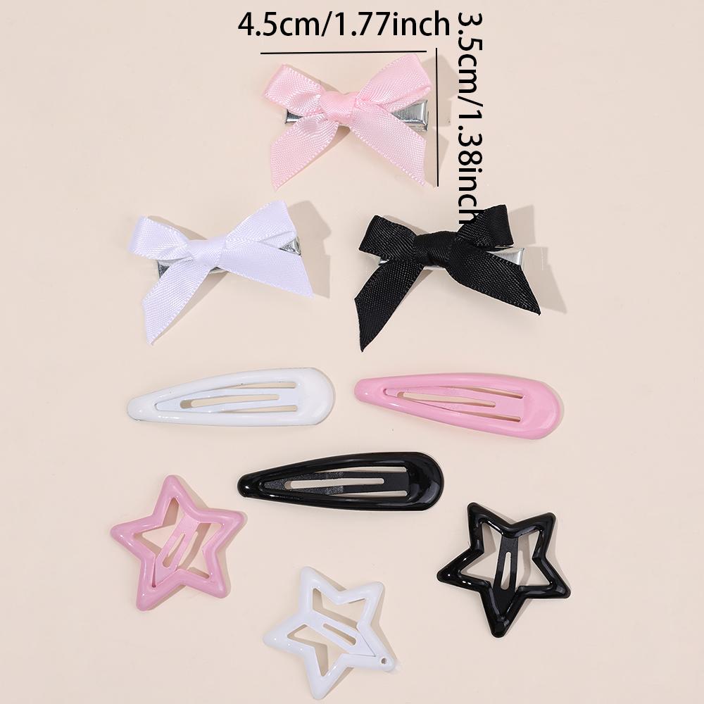 36Pcs Y2K Hair Accessories Set For Women Girls Colorful Silk Ribbons Bows Hair Clips Sweet Star BB Barrette Fashionable Headwear