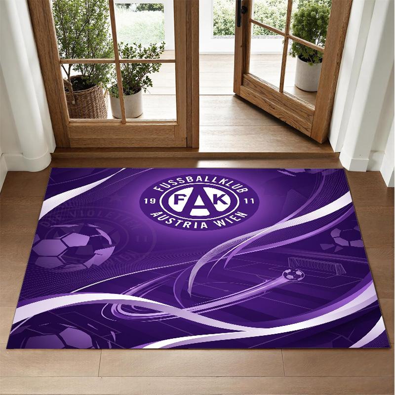 Austria Wien FC Design Crystal Velvet Rug Soft Decorative Mat for Bedroom Entrance