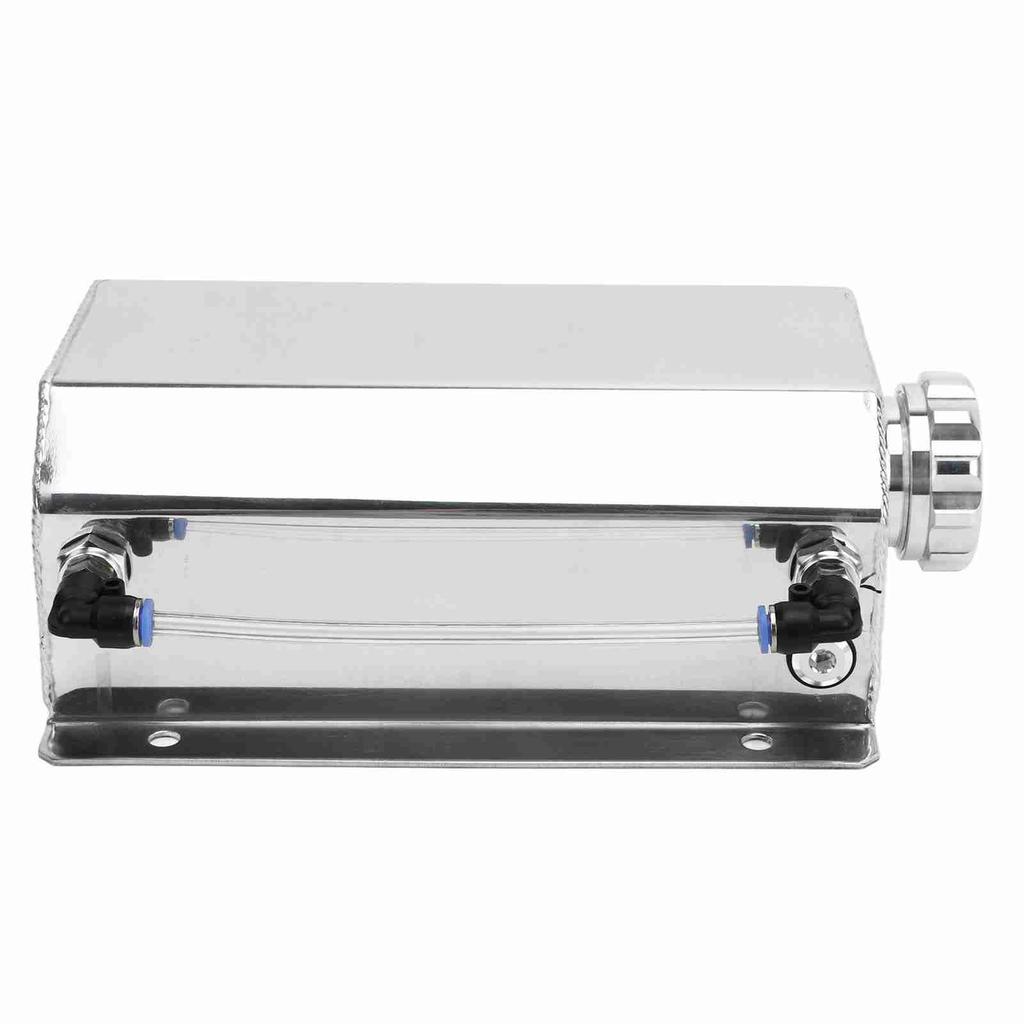 Coolant Overflow Tank Aluminium Alloy 2L Capacity Universal Radiator Reservoir Tank for Most Cars Silver