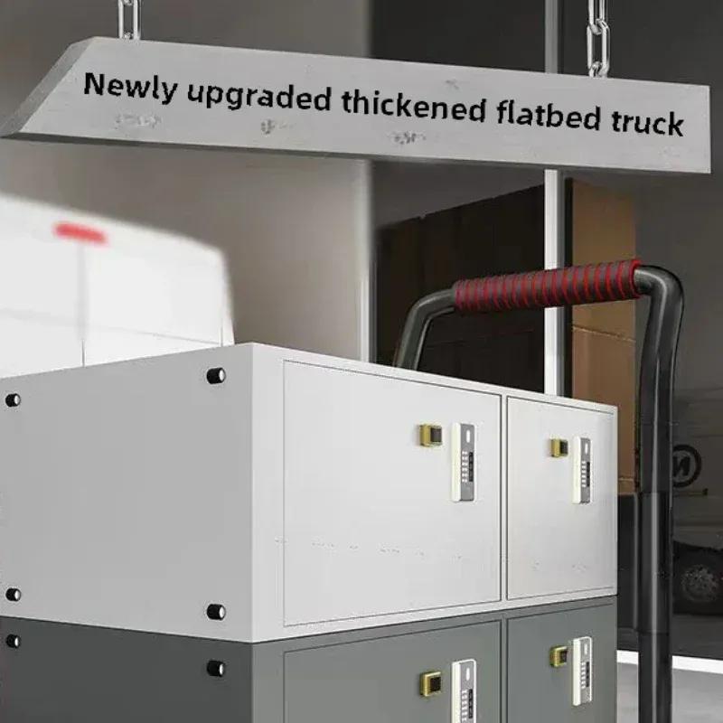 Stable Folding handcart, small cargo cart, warehouse trailer, portable four-wheel silent shopping cart, handling flatbed truck