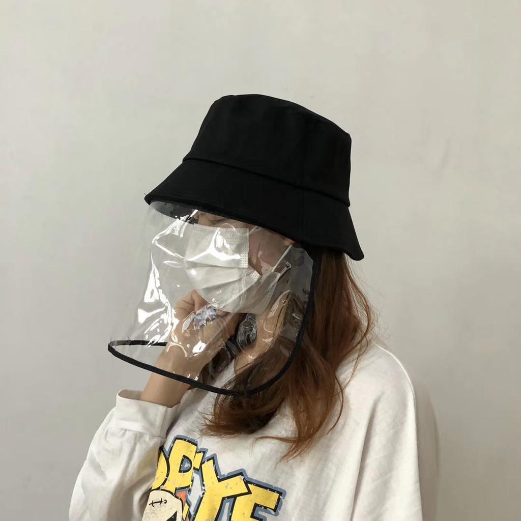 Bucket hat women's Korean tide with mask winter black hat women's dust-proof sun-proof wind-proof droplet-proof hat