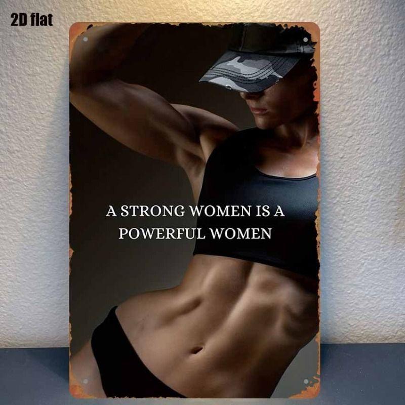 Gym Motivation Metal Tin Sign Fitness Weightlifting Dumbbell Wall Art Decor Home Gym Garage Man Cave Poster Painting