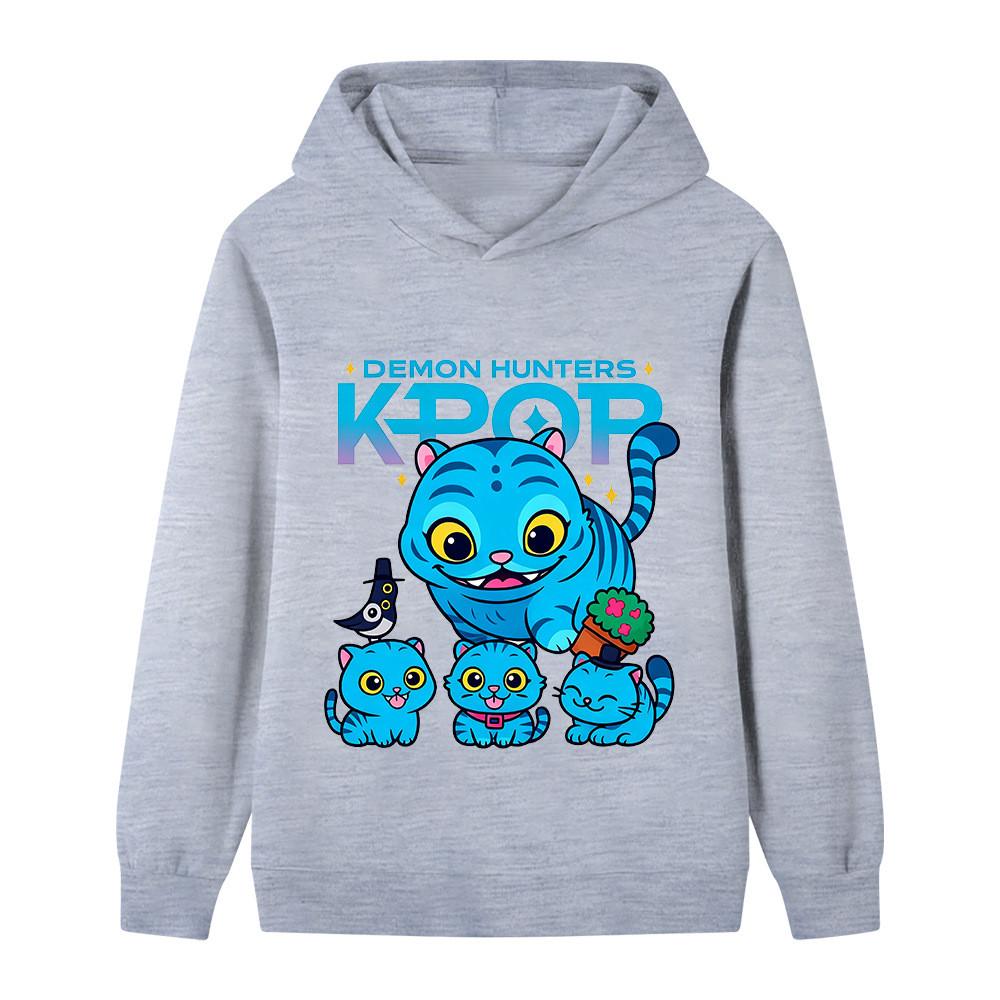 B1234 Детская толстовка с длинными рукавами для мальчиков и девочек с принтом Дерпи, Kpop, Руми, Зои и Миры. 170cm серый