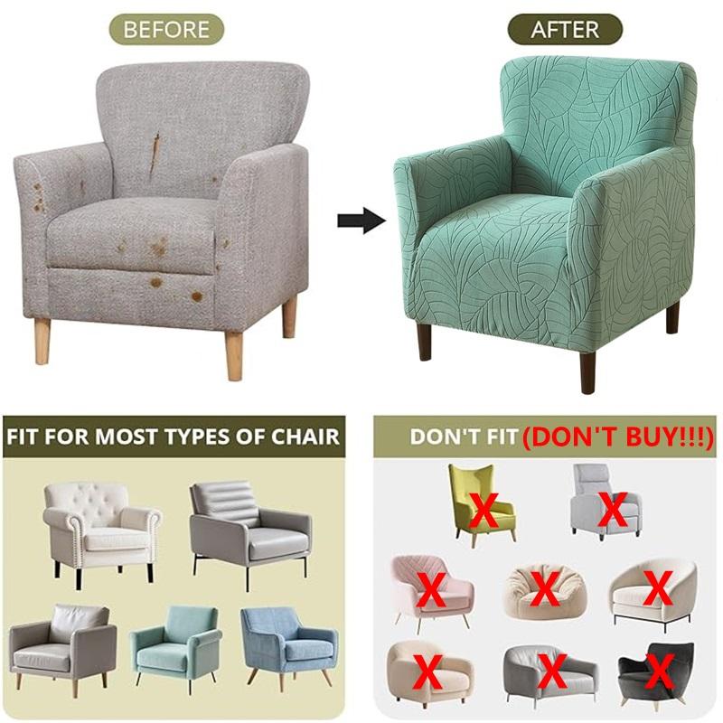 1PC Nordic Club Chair Cover for Living Room Elastic Jacquard Armchair Slipcover Non Slip Tub Single Sofa Slipcovers Funda Sillon