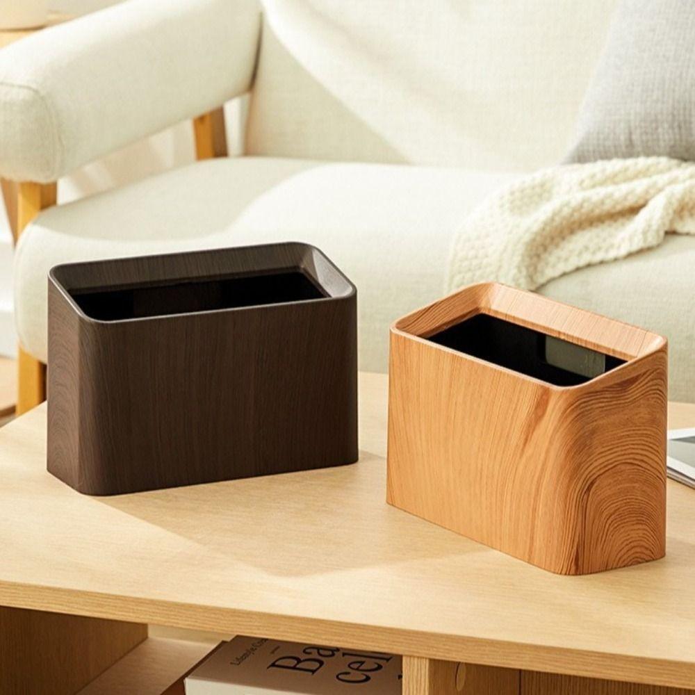 Square Desktop Narrow Trash Can Nordic Mini Wastebasket Waste Bin Countertop Trash Box  Kitchen