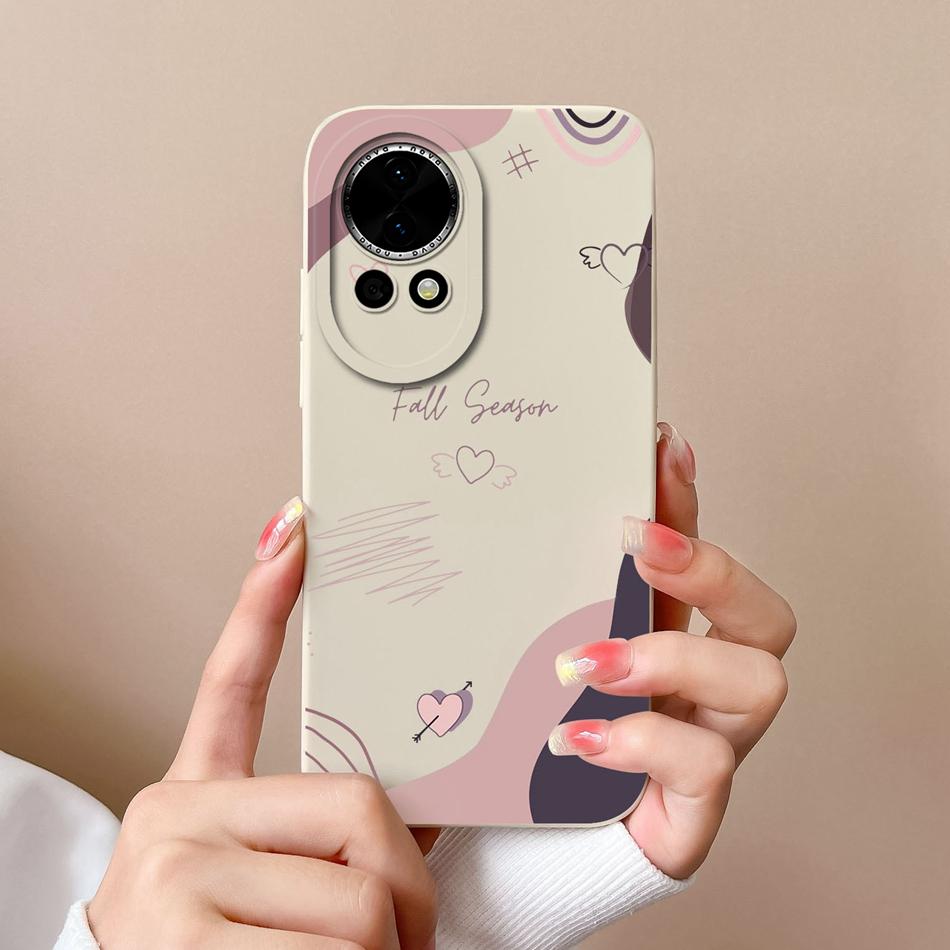 For Huawei Nova 12 Pro Ultra Phone Case Love Heart Liquid Silicone Camera Protection Back Cover For Huawei Nova12 12Pro 12Ultra