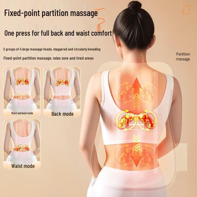 Aux Cordless Back & Waist Massage Cushion with Heat CN Plug (adapter Included)