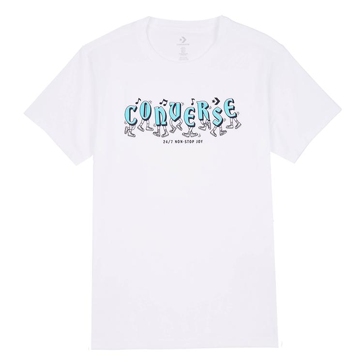 Converse Футболки Женские Белые С Круглым Вырезом Умеренные Другое 10026370-A02 L