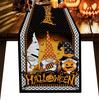 Linen Halloween Table Runner Pumpkin Spider Web Skull Dining Table Decoration Scary Table Cover For Halloween Dinner Party Decor