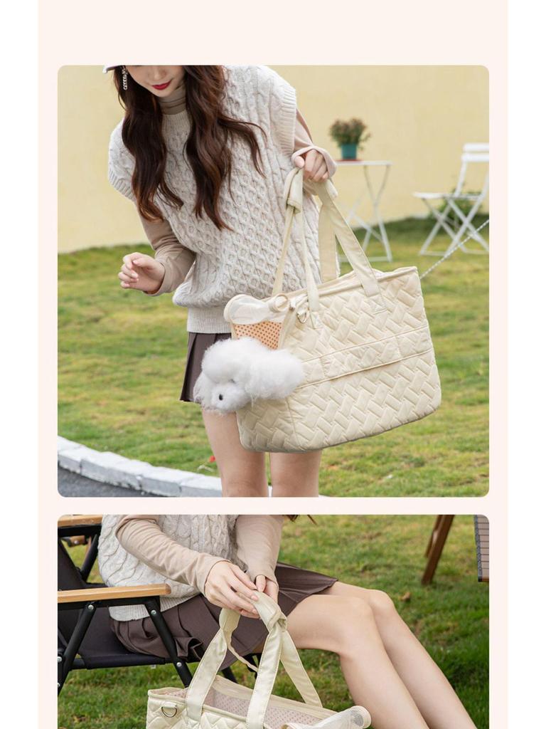 Portable Breathable Pet Carrier: Lightweight Canvas Crossbody for Cats & Small Dogs