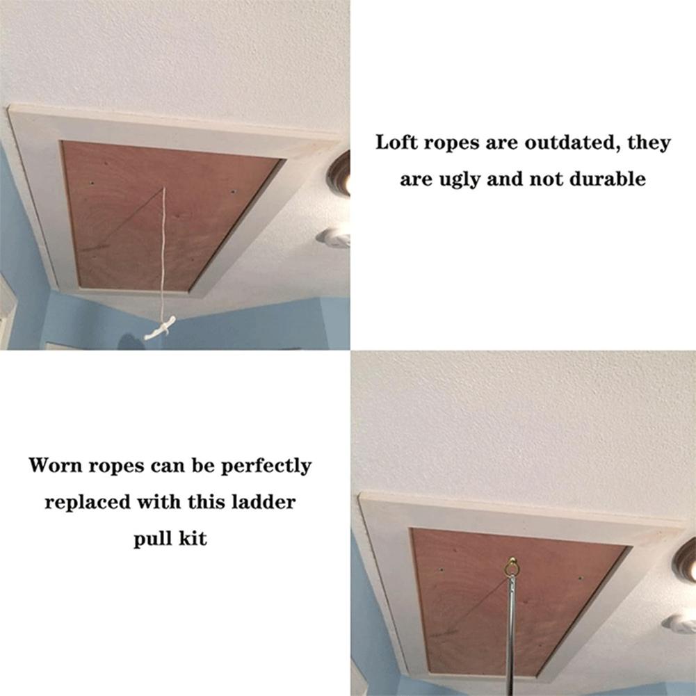 Loft Ladder Pull Hook Kit with Aluminum Spliced Rod and Stainless Steel Hook for Stable and Efficient Loft Use