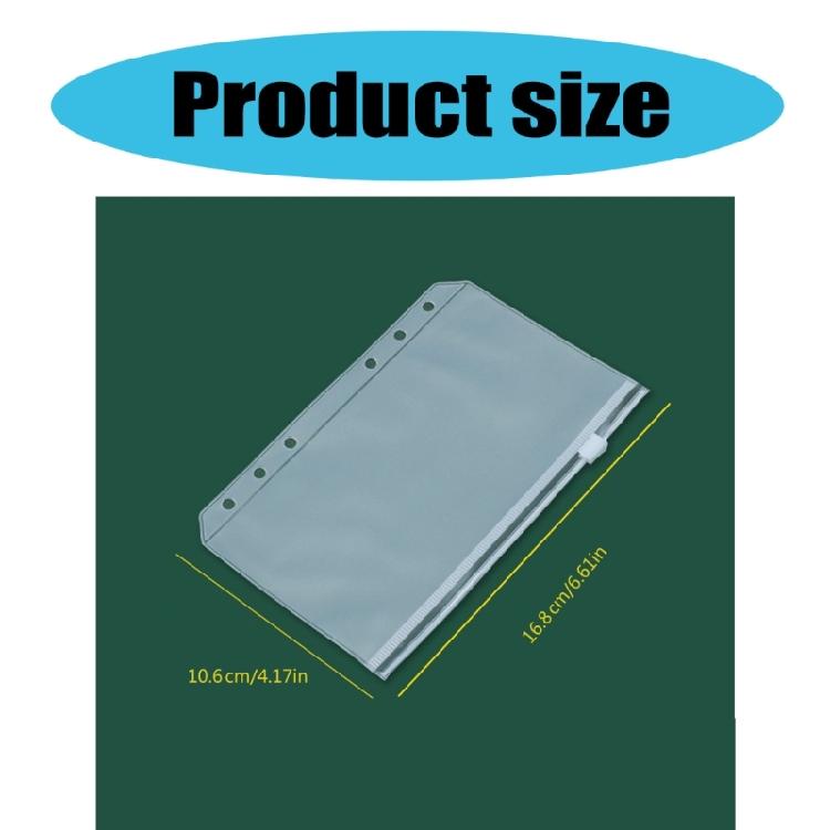 20Pcs Clear PVC Binder Bag 6 Holes Binder Pockets 6 Holes Cash Envelope for Loose Leaf Notebook Budget Planner Inserts