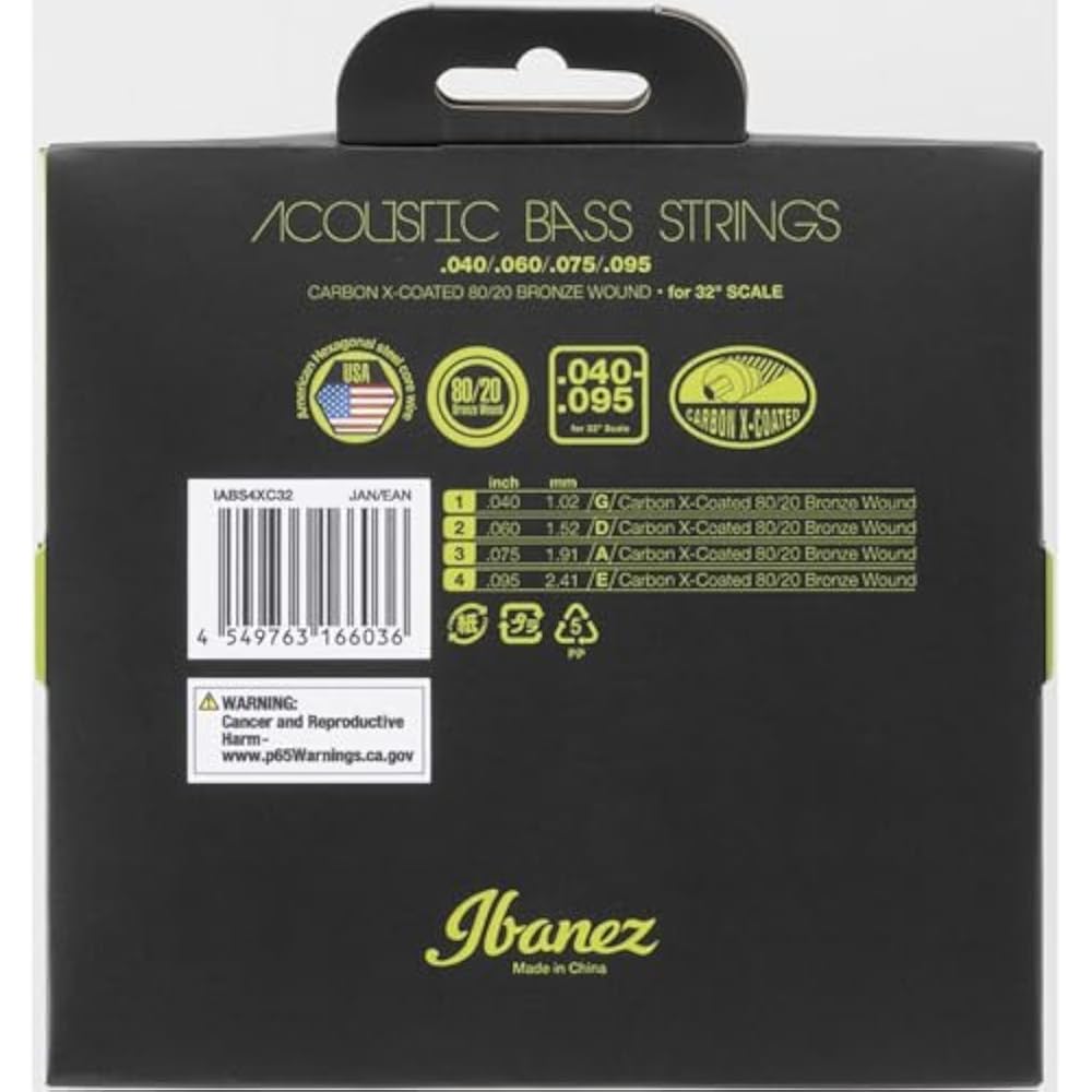 Ibanez Carbon Coated Strings for 32" Scale Acoustic Bass IABS4XC32