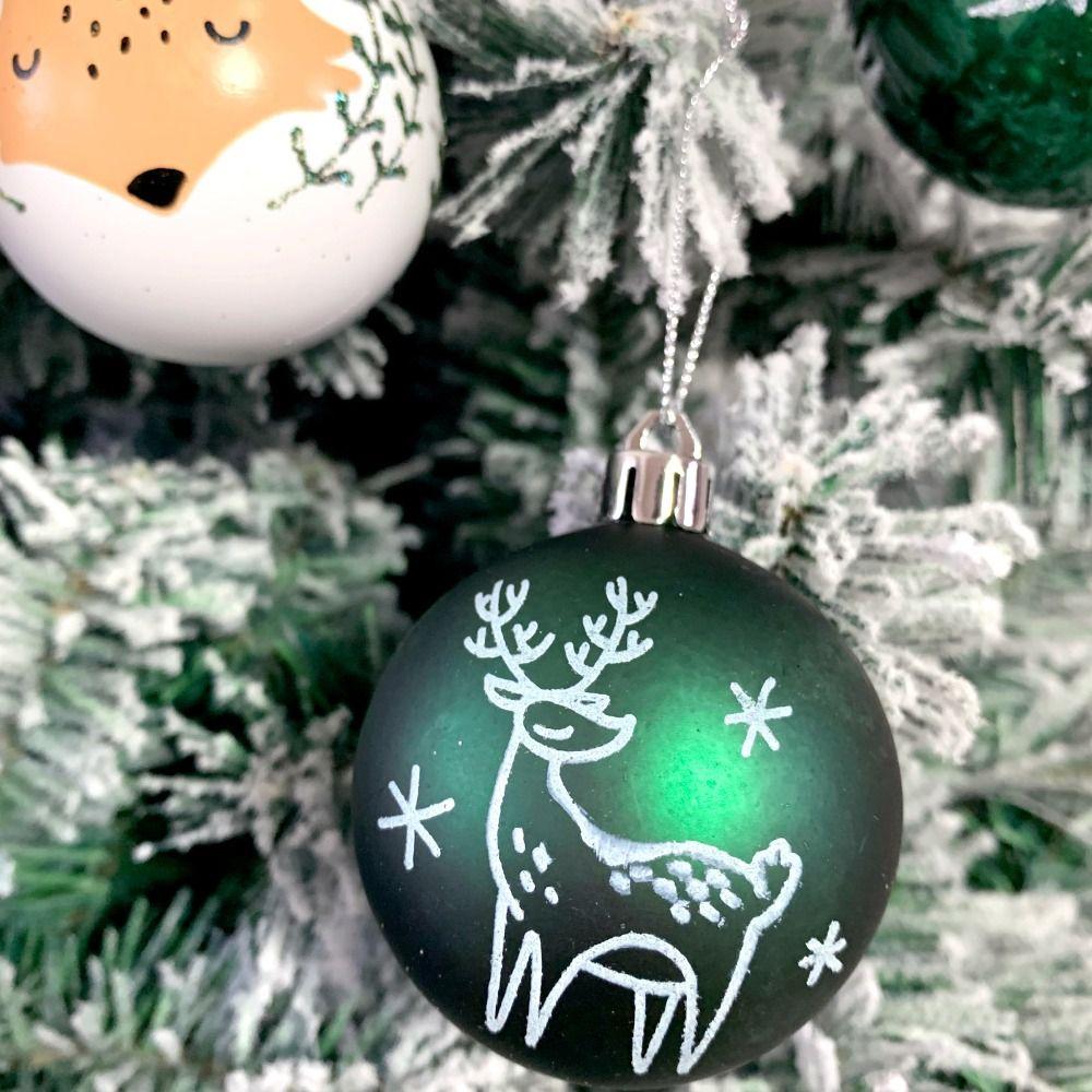 16/45PCS Plastic Christmas Ball Set Electroplated Snowflakes Christmas Tree Balls Painted Hanging Xmas Ornament Ball Storefront