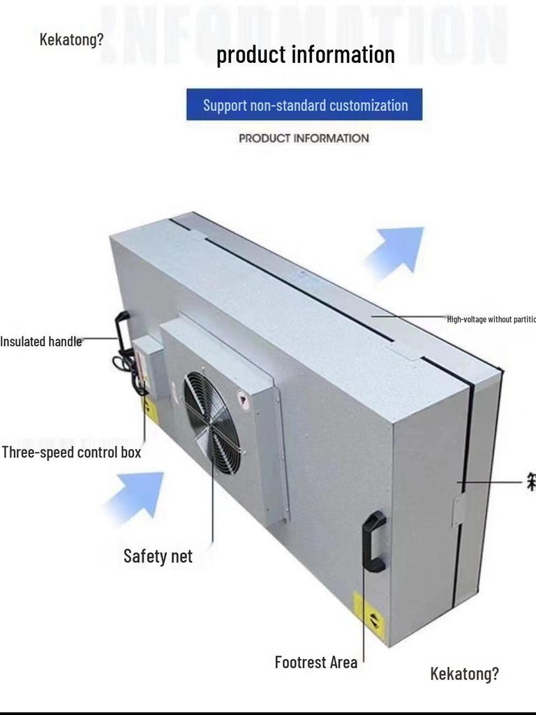 FFU High-Efficiency Industrial Air Purifier - Class 100 Dust-Free Workshop Filter Fan