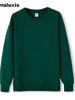 New Fall/Winter Crew Neck Sweatshirt Women's Long Sleeve White Solid Loose Casual Crop Top for Girls Autumn Fashion