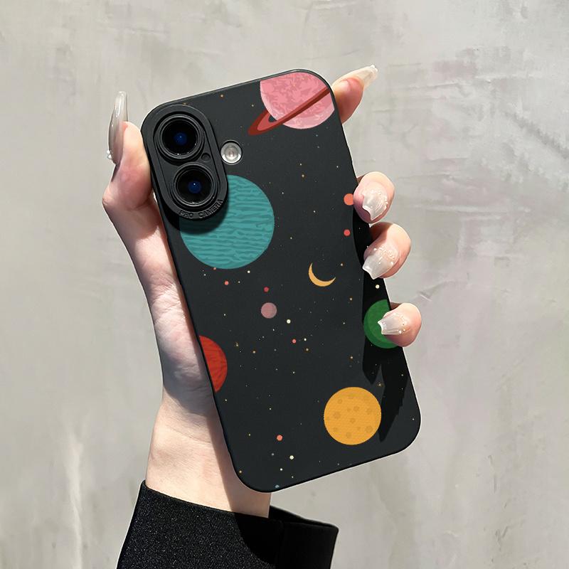 Planet Pattern Cartoon Phone Case Suitable for iPhone 17 16 15 14 13 12 11 Pro/Max/Plus Anti Drop and Shockproof Back Cover