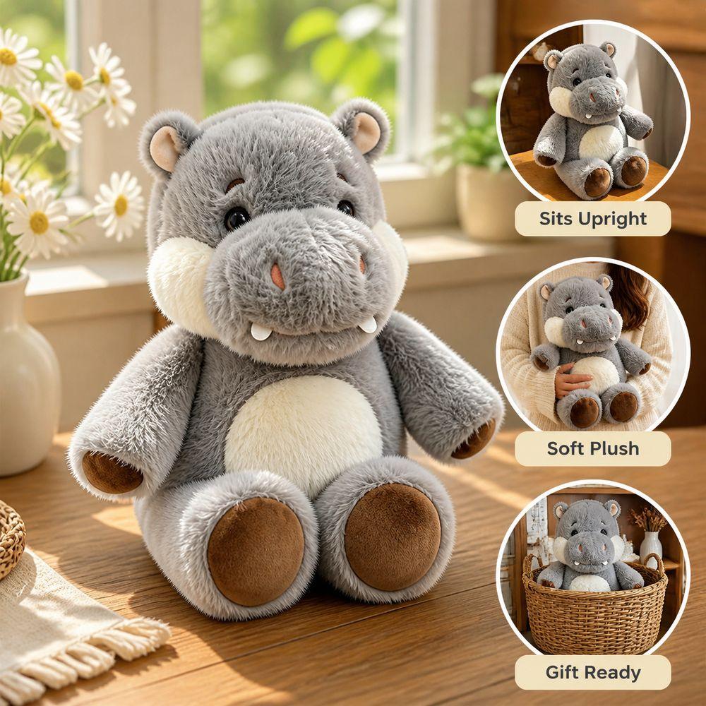 Emotional Support Hippo Stuffed Animal Plush Pillow Cute Stuffed Animals Plush Plush Pillow