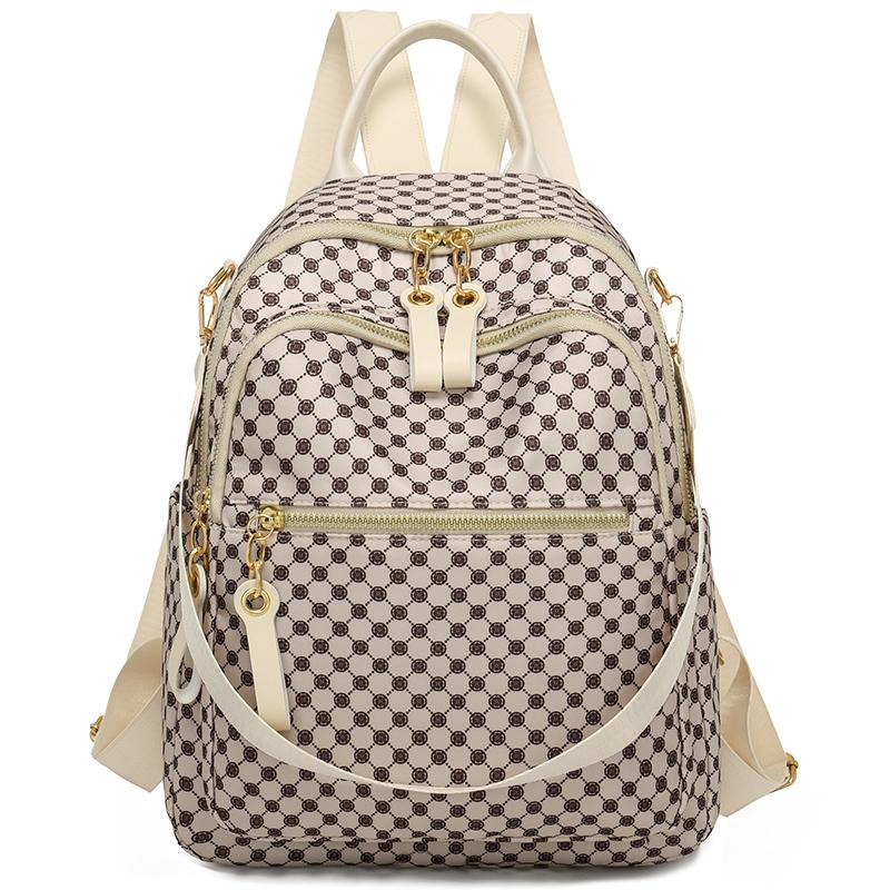 

Женский ретро-рюкзак с принтом в виде буквы, большой вместимости, дорожный рюкзак для трех видов использования бежевый