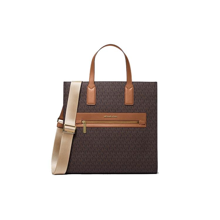 

New MICHAEL KORS Kenly Canvas Tote Bag, Shopping Bag, Handbag, Shoulder Bag Tubas Women s Acorn Brown 35T0GY9T3B-200 36.3*14.0*35.6CM