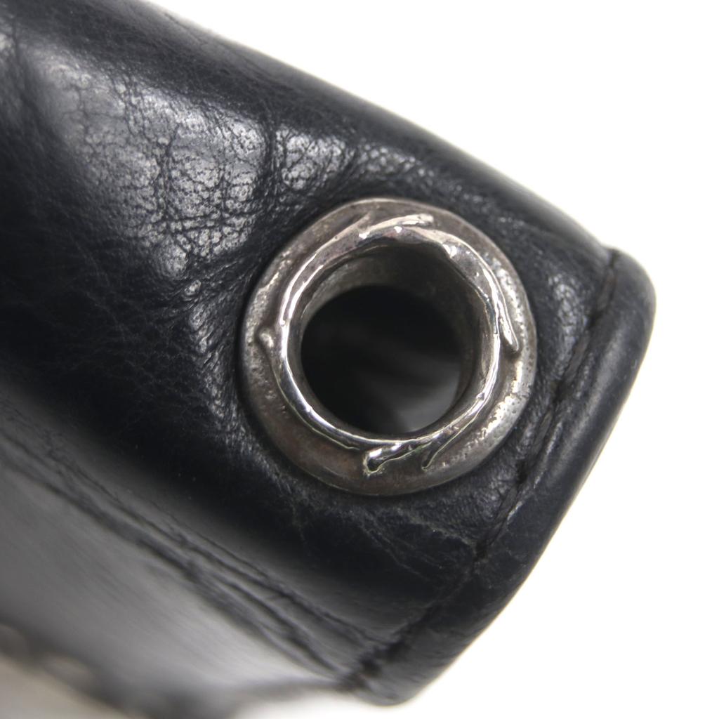 Very Good CHROME HEARTS Purse LNG SNGL FLD TIPS Single Fold black leather mens Used