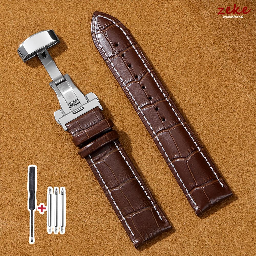 Weiche Uhrenarmbänder aus Rindsleder mit Butterfly-Verschluss Armband 12/13/14/15/16/17/18/19/20/21/22/23/24mm Ersatz-Armbanduhrband