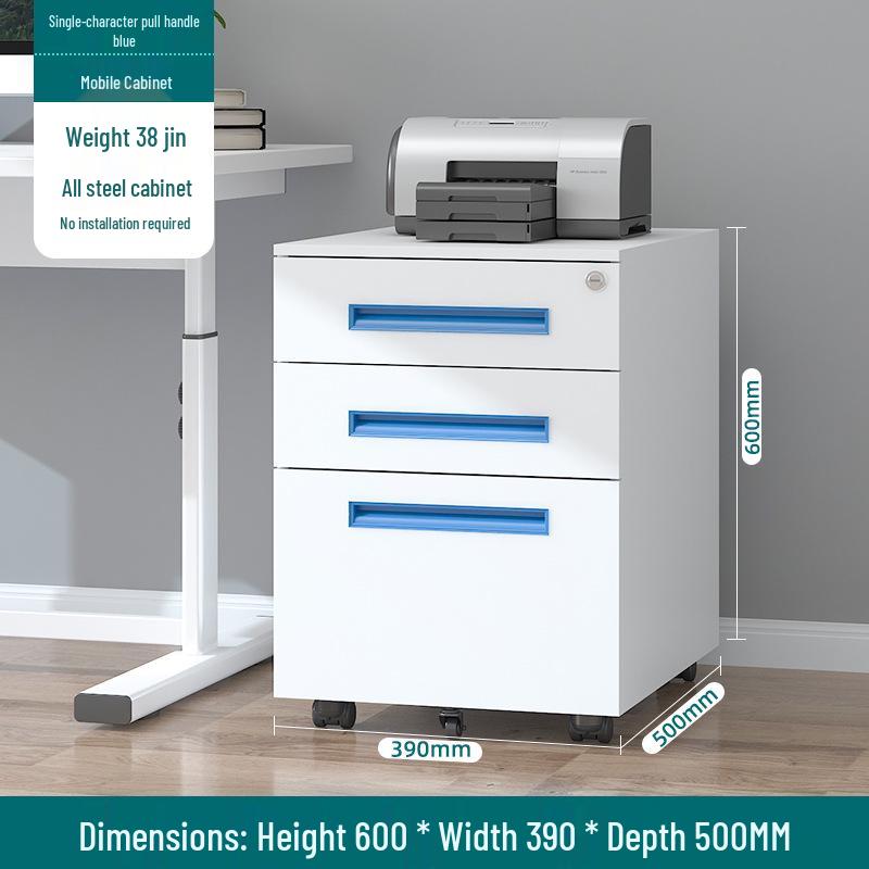 Under-Desk Metal Filing Cabinet with Lock, Mobile Office Storage Cabinet, Small Drawer Cabinet
