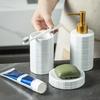 Ceramic Bath Accessories Set For Home Use, AntiSlip Toothbrush Cup Holder With Easy To Clean Glazed Finishes