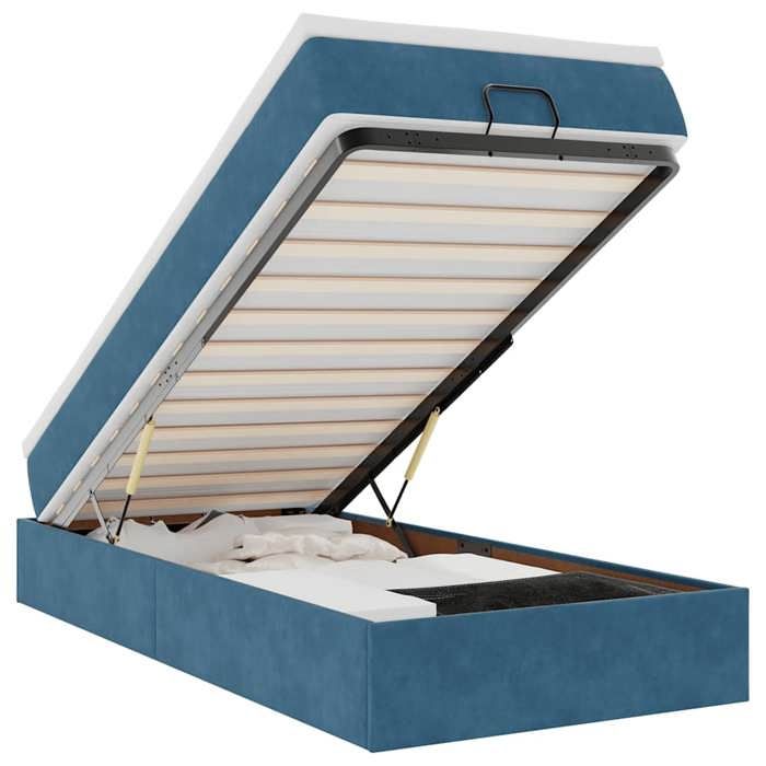 Maison Exclusive - Cadre de lit ottoman avec matelas bleu foncé 80x200 cm velours