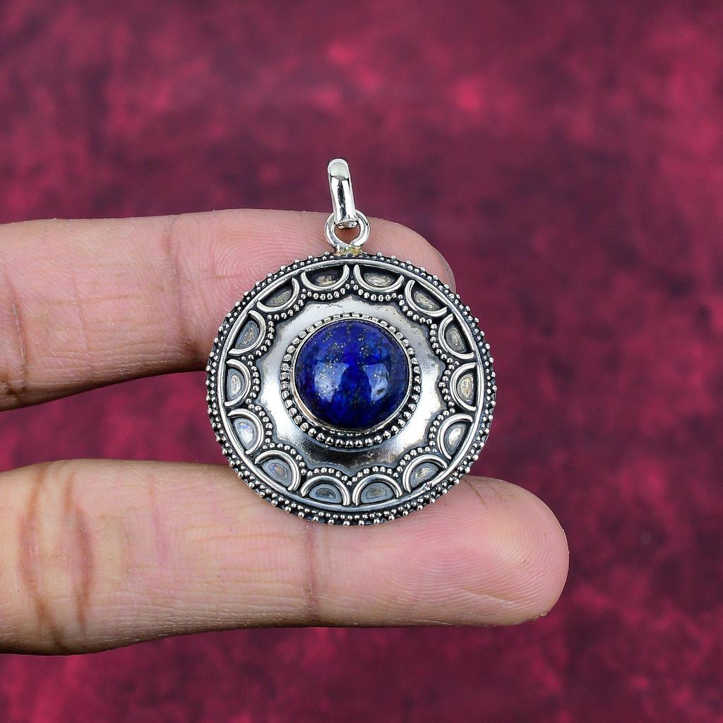 Lapis Lazuli Pendant Handmade Gemstone Jewelry, 925 Solid Sterling Silver Pendant ,Unique Design Jewelry Pendant