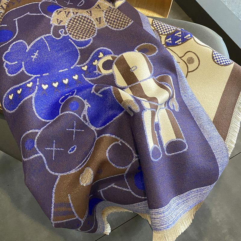 Violent bear recommends soft girl imitation cashmere scarf women's autumn and winter versatile warm shawl scarf