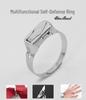 Wolf Defense Stainless Steel Titanium Ring – Unisex, Non-Fading, Hidden Weapon, Personal Safety Accessory
