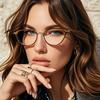 3PCS Retro Cat Eye Transparent Glasses Fashionable Brown Cat Eye Women's Glasses Elegant and Simple Temperament Sexy