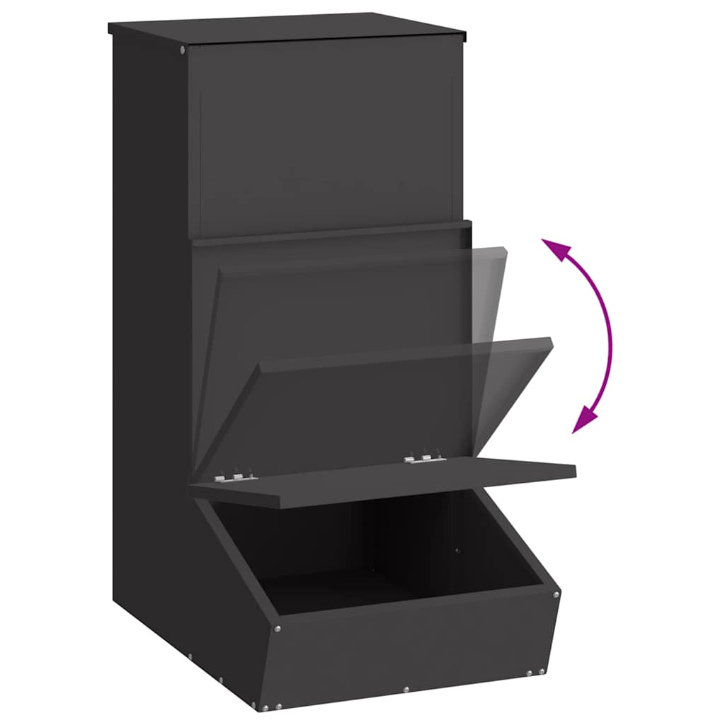 Pig Feeder Black 55 x 38 x 76 cm