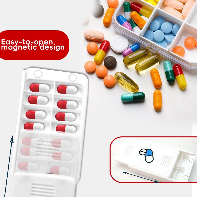 Sliding Lid for Easy Access To Organise MedicinesCompact and Practical Portable Pill Storage Box