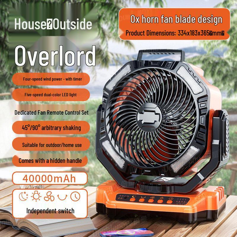 Portable DC Powered Oscillating Fan with Long Battery Life for Outdoor Camping