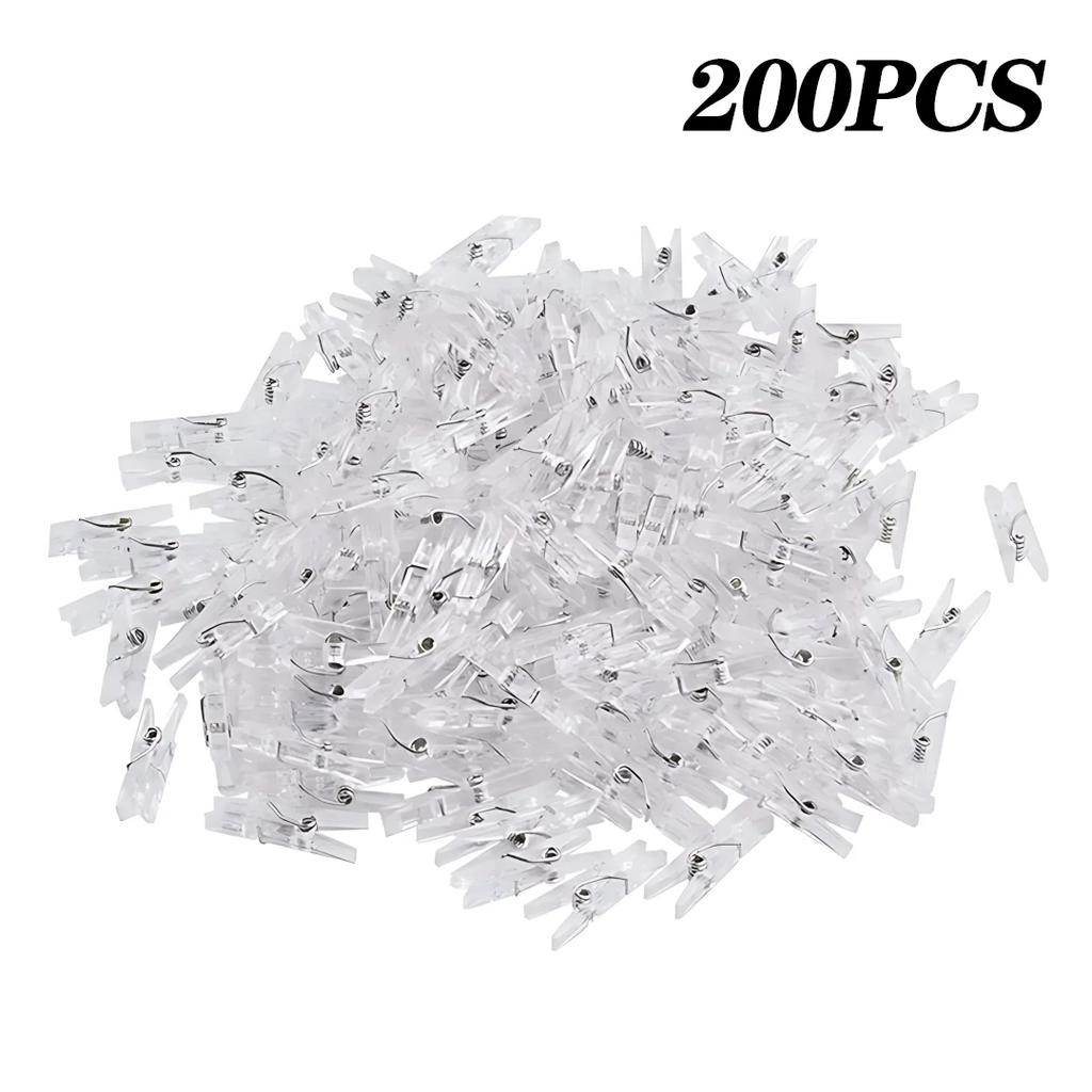 Transparent Acrylic Clips Small Plastic Clothespins with Secure Spring for Photos Documents DIY Crafts Office Home Decoration