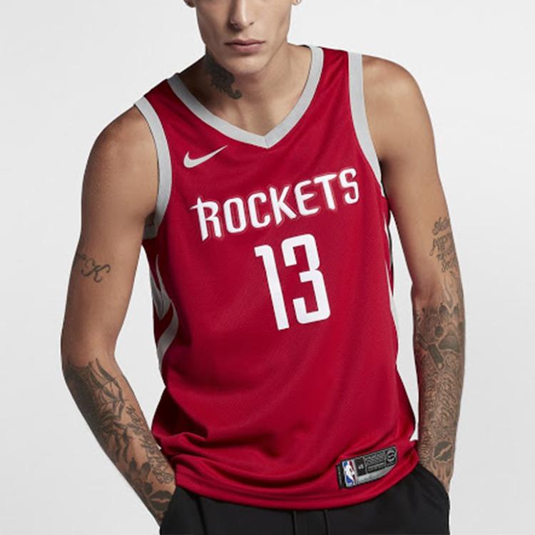 Nike NBA Houston Rockets James Harden No. 13 Breathable Tank Top Men Tops University-Red 864477-657