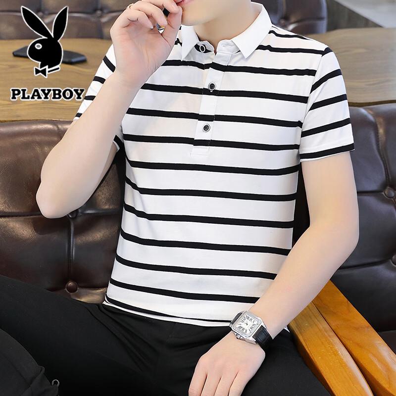 

PLAYBOY Men s Ice Silk Casual Polo T-shirt 4XL
